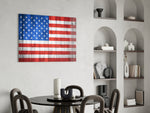 Flag of the United States panel adding editorial drama to a man cave