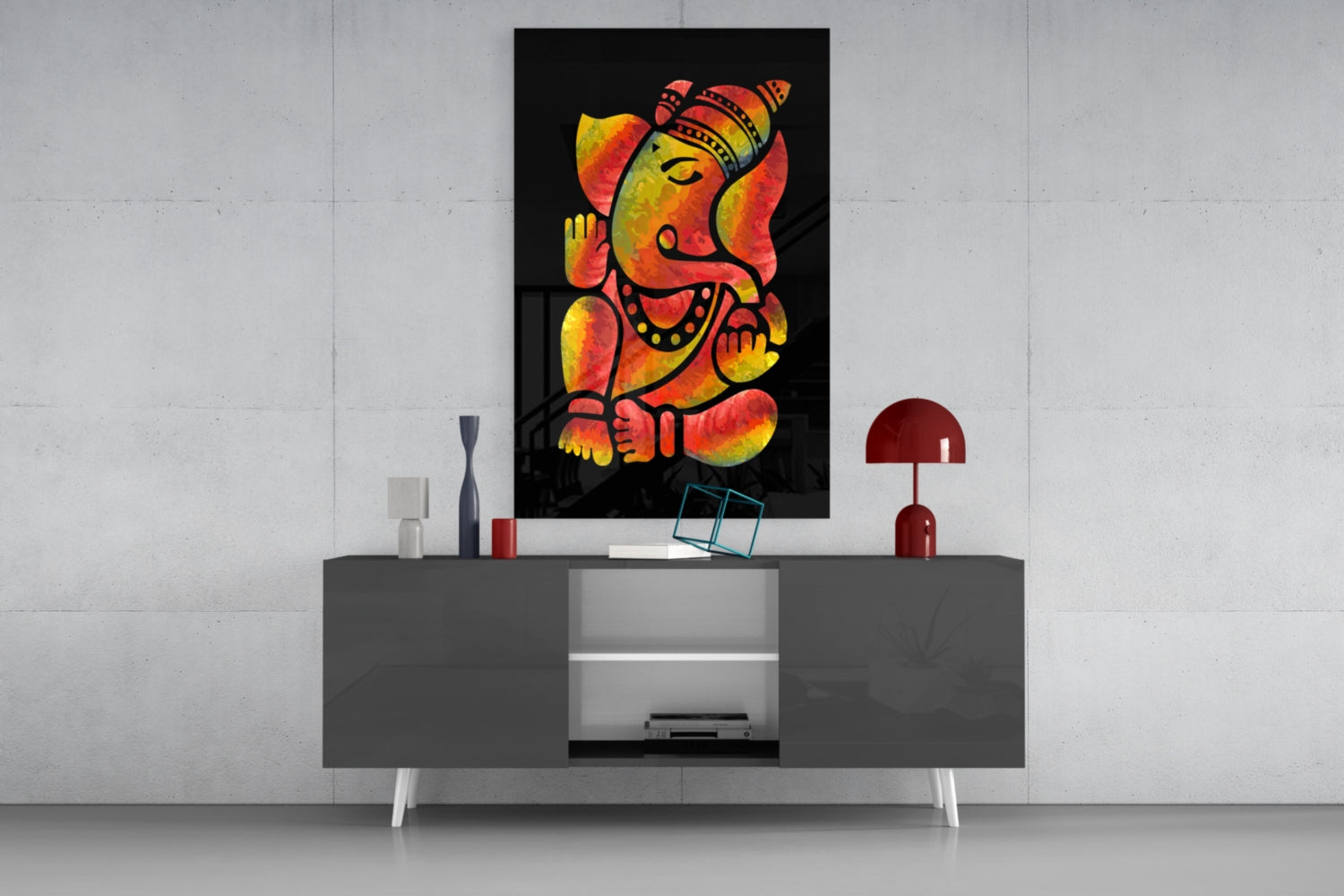 Ganesha Glass Wall Art.