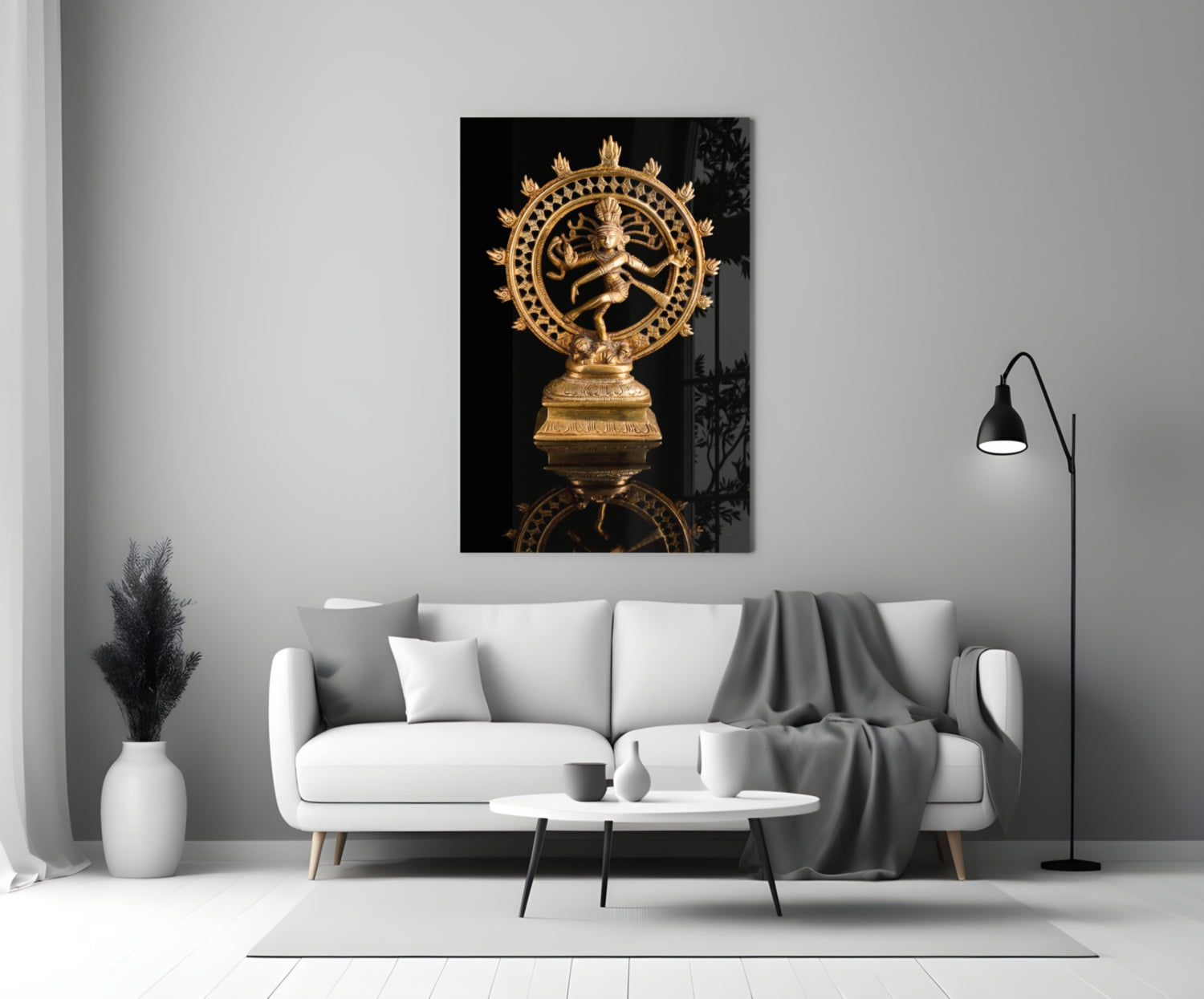 Shiva Nataraja Glass Wall Art.