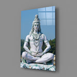 Sculpture-photography panel bringing serene majesty to a contemporary bedroom