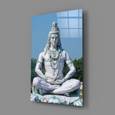 Sculpture-photography panel bringing serene majesty to a contemporary bedroom