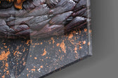 Chocolate artwork anchoring a wall with warm naturalist palette