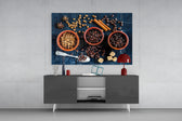Spices panel catching window light to reveal its rustic warmth