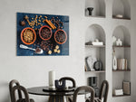 Spices panel adding editorial appetite to a dining room