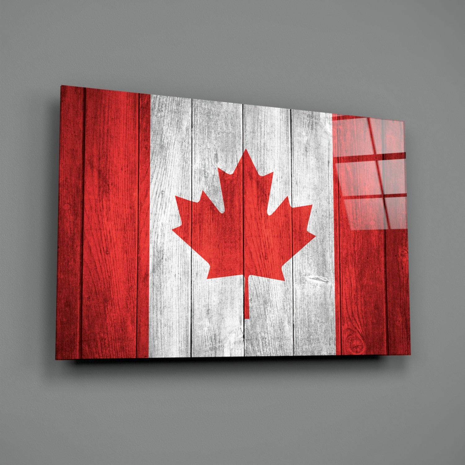 Flag of Canada Glass Wall Art.