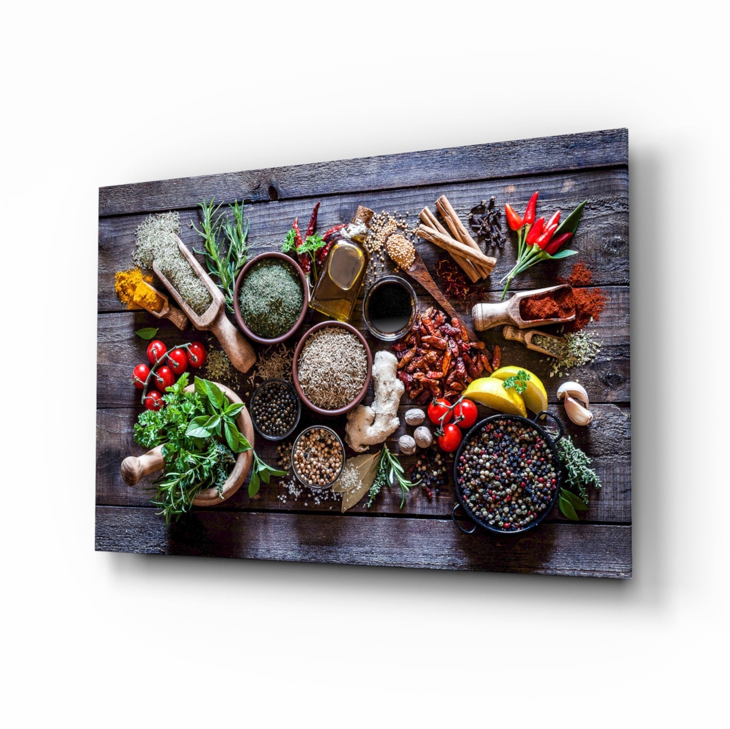 Spices Glass Wall Art.