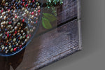 Spices artwork anchoring a wall with bold naturalist palette