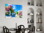 Aegean Beauties panel adding editorial calm to a hallway