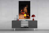 Wine panel catching directional light to reveal its old-world warmth