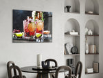 Whiskey panel adding editorial appetite to a kitchen