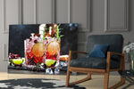Whiskey glass print enhancing a man cave with cinematic warmth