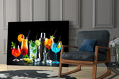 Cocktails glass print enhancing a man cave with cinematic warmth