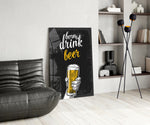 Beer panel adding editorial wit to a kitchen