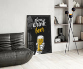 Beer panel adding editorial wit to a kitchen