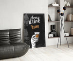 Rum panel adding editorial wit to a kitchen