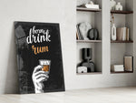 Rum glass print enhancing a tiki bar with cinematic warmth