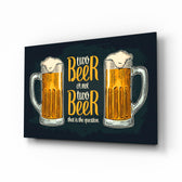 Beer glass wall art displayed above a leather chesterfield in a moody man cave with reclaimed-wood console and brass arc lamp