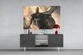 Black Adam panel catching screen glow to reveal its electric power