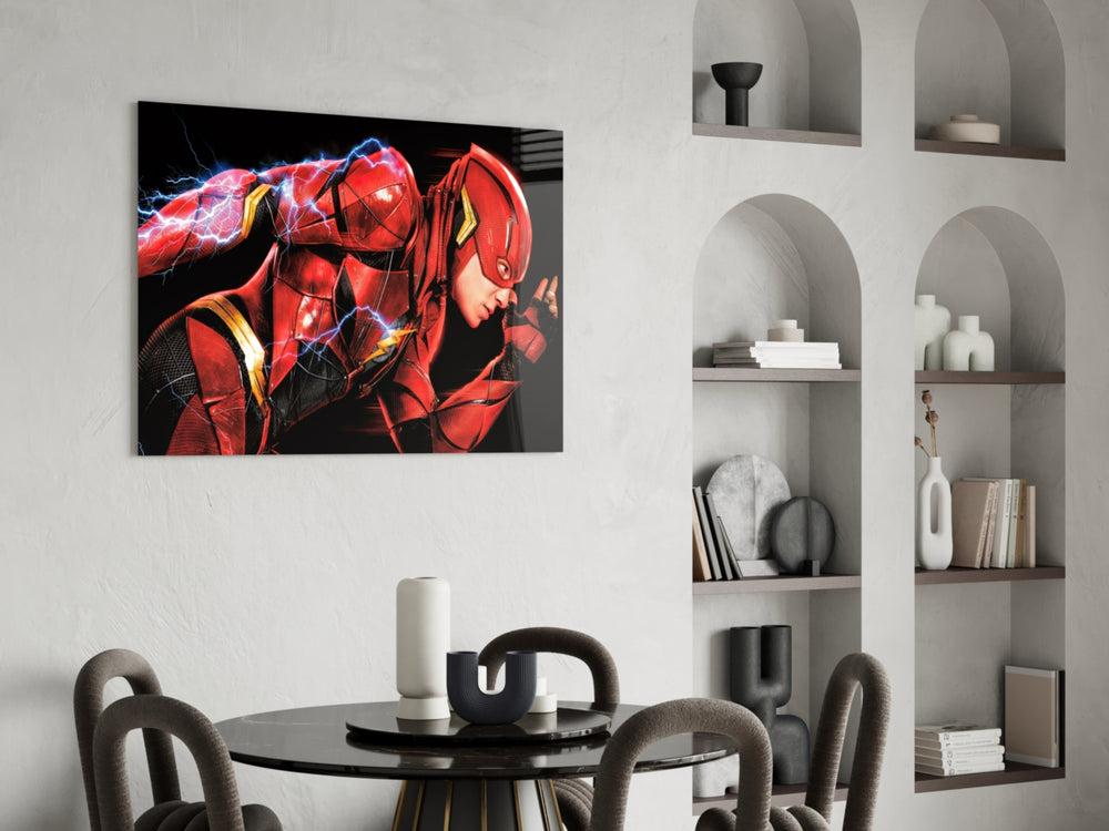 Flash panel adding editorial drama to a man cave