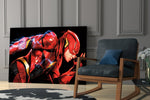Flash glass print enhancing a teen lounge with cinematic mood