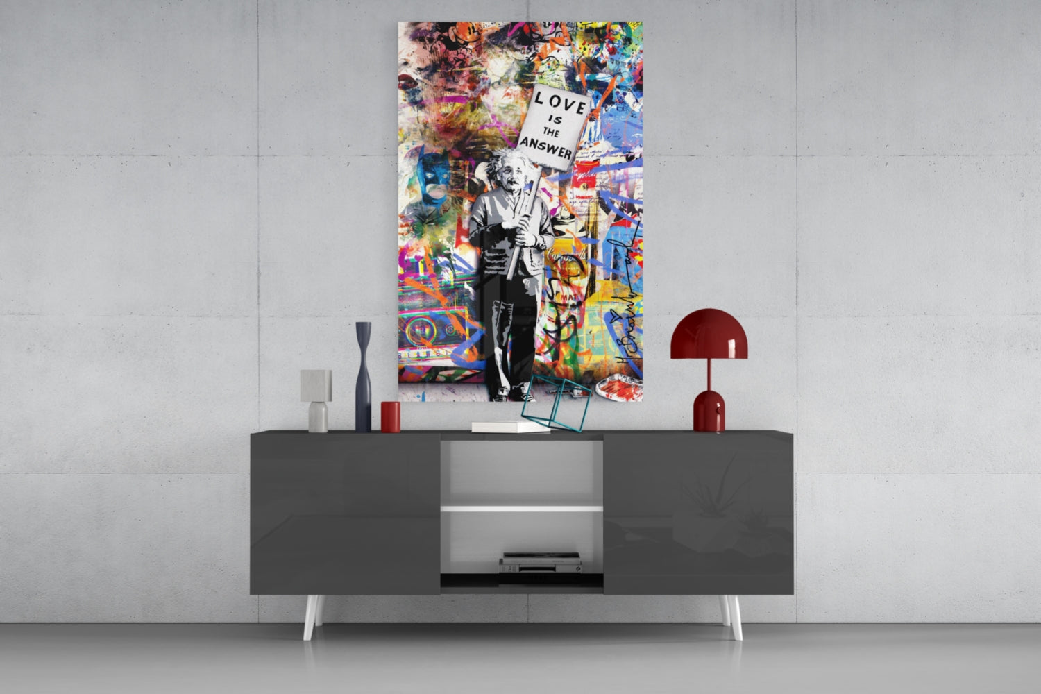 Banksy, Love is the Answer Glass Wall Art.