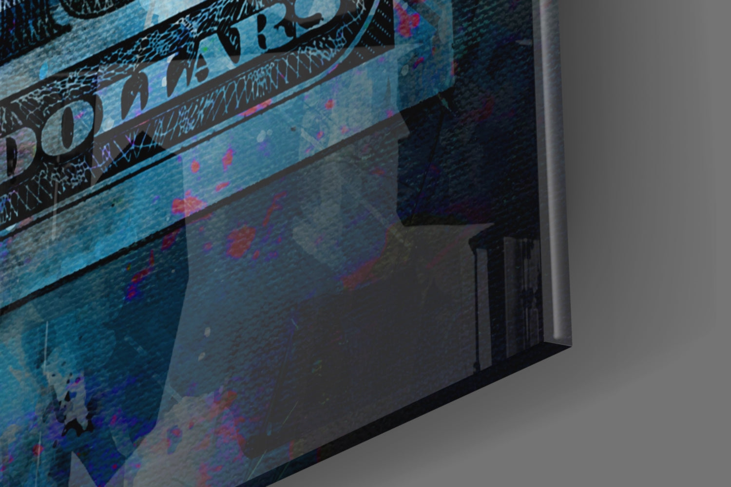 100 Dollars Glass Wall Art.