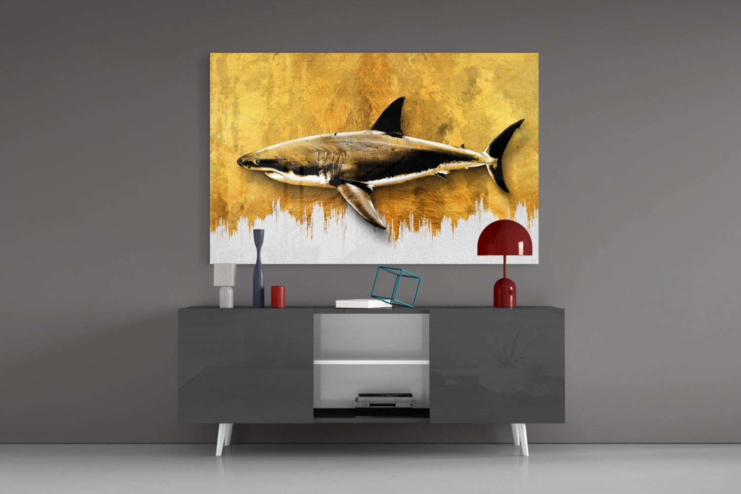 Shark Glass Wall Art.