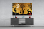 Deers panel catching ambient light to reveal its mythic warmth