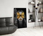 Butterfly Eyes panel adding editorial drama to a living room