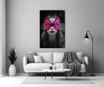 Butterfly Eyes close-up showing woman with magenta butterfly across her eyes