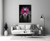 Butterfly Eyes close-up showing woman with magenta butterfly across her eyes