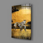 Golden-safari panel bringing tender warmth to a contemporary living room