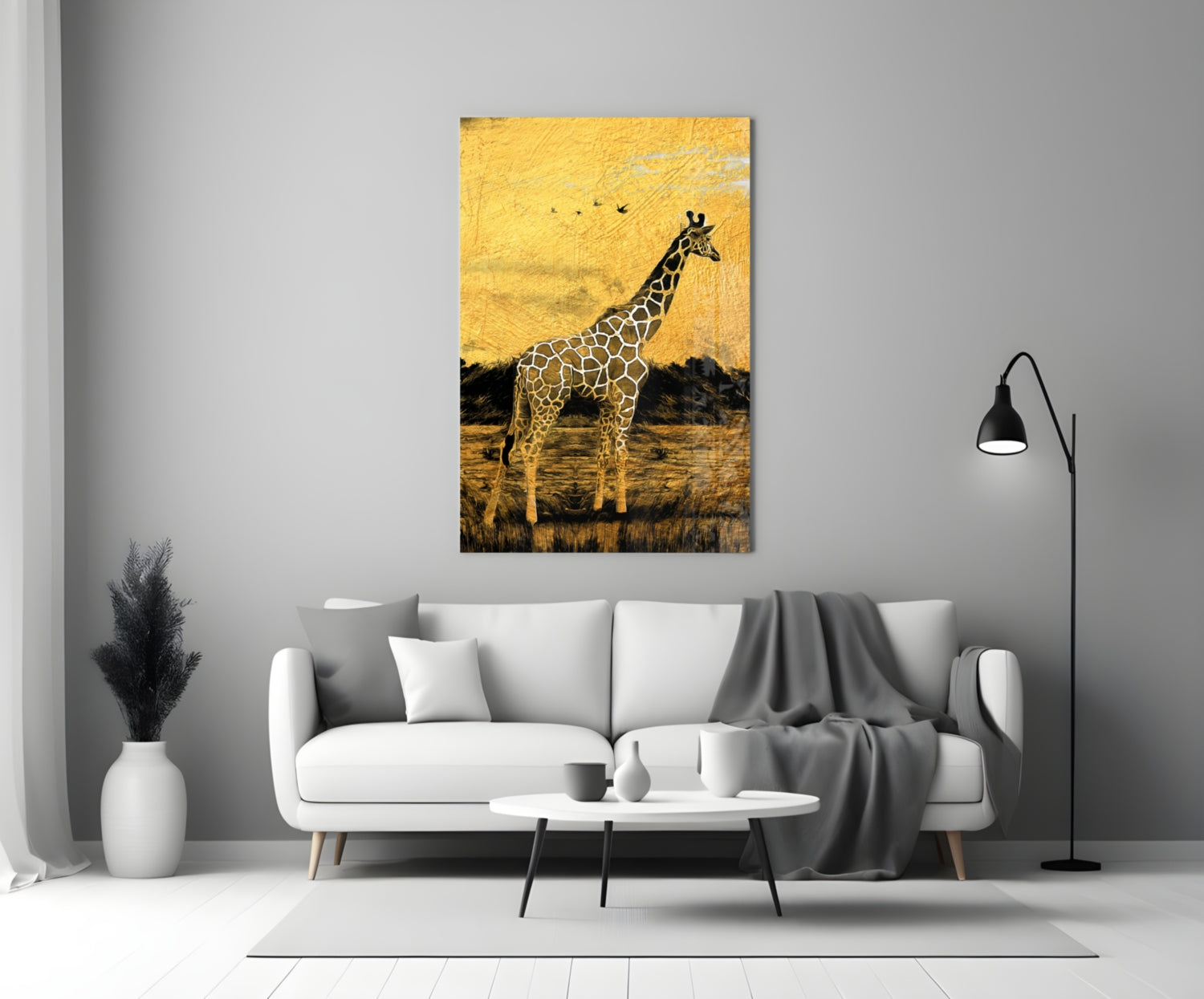 Giraffe Glass Wall Art.