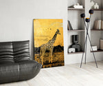 Giraffe panel adding editorial calm to a hallway