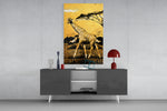 Giraffe panel catching directional light to reveal its sun-warmed gravity
