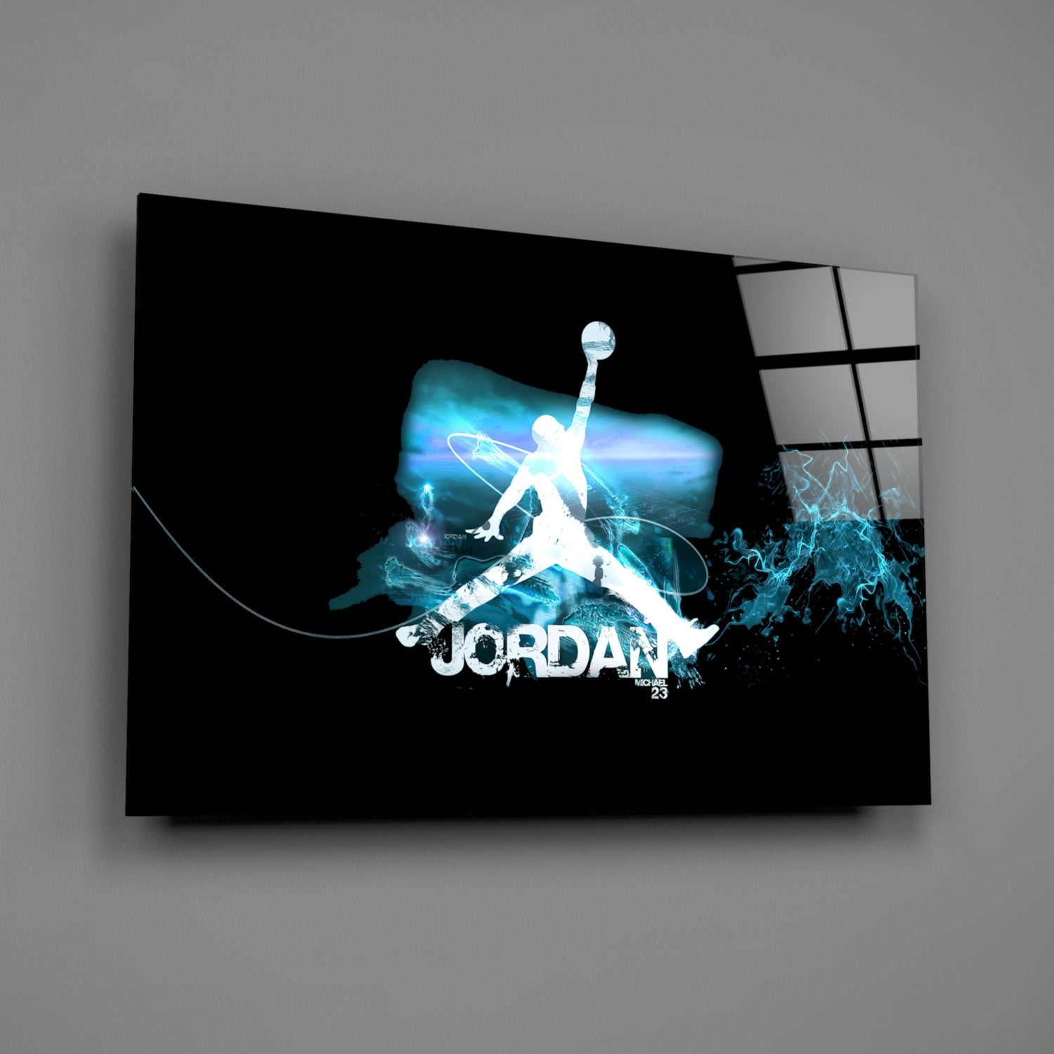 Michael Jordan Glass Wall Art.