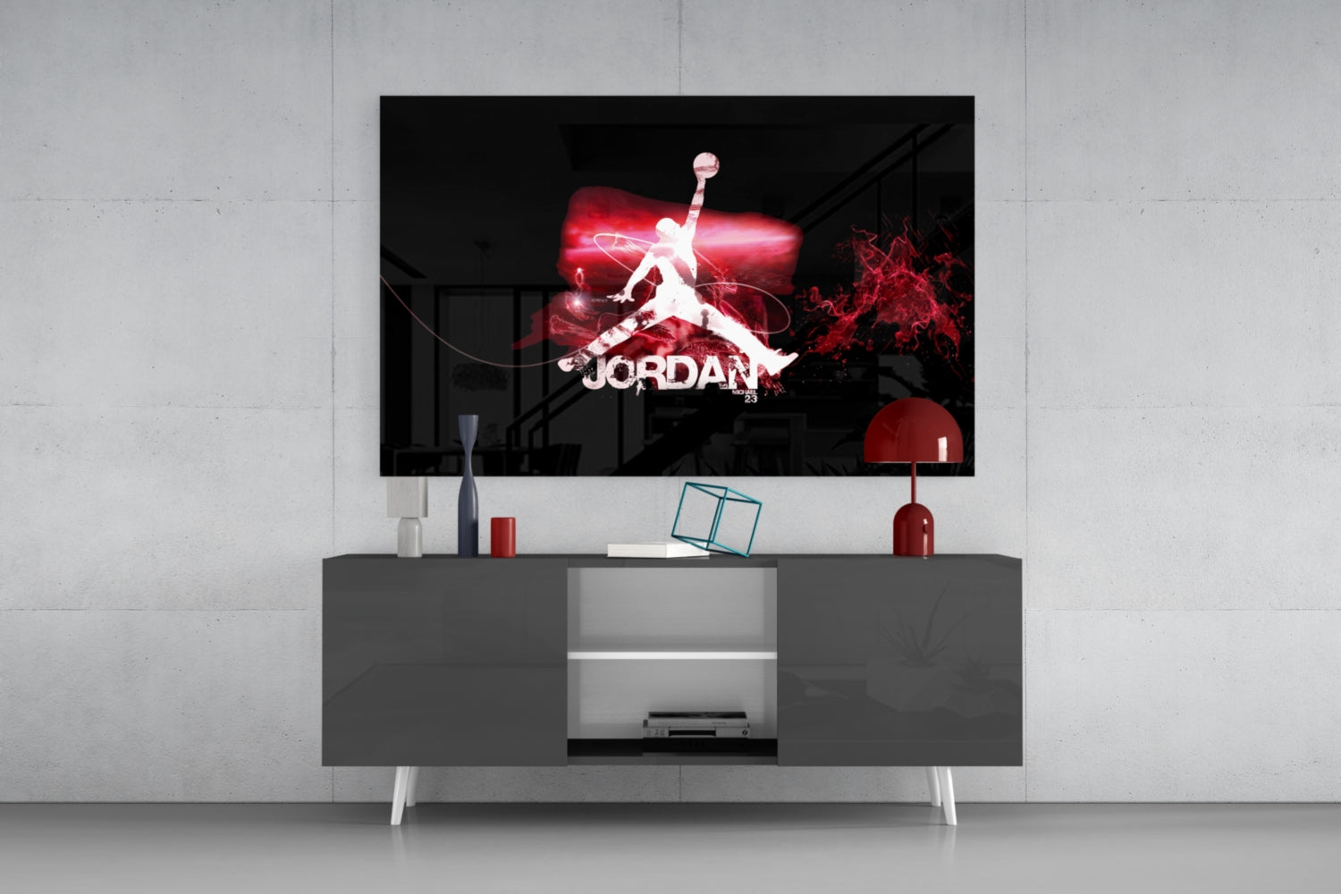 Michael Jordan Glass Wall Art.