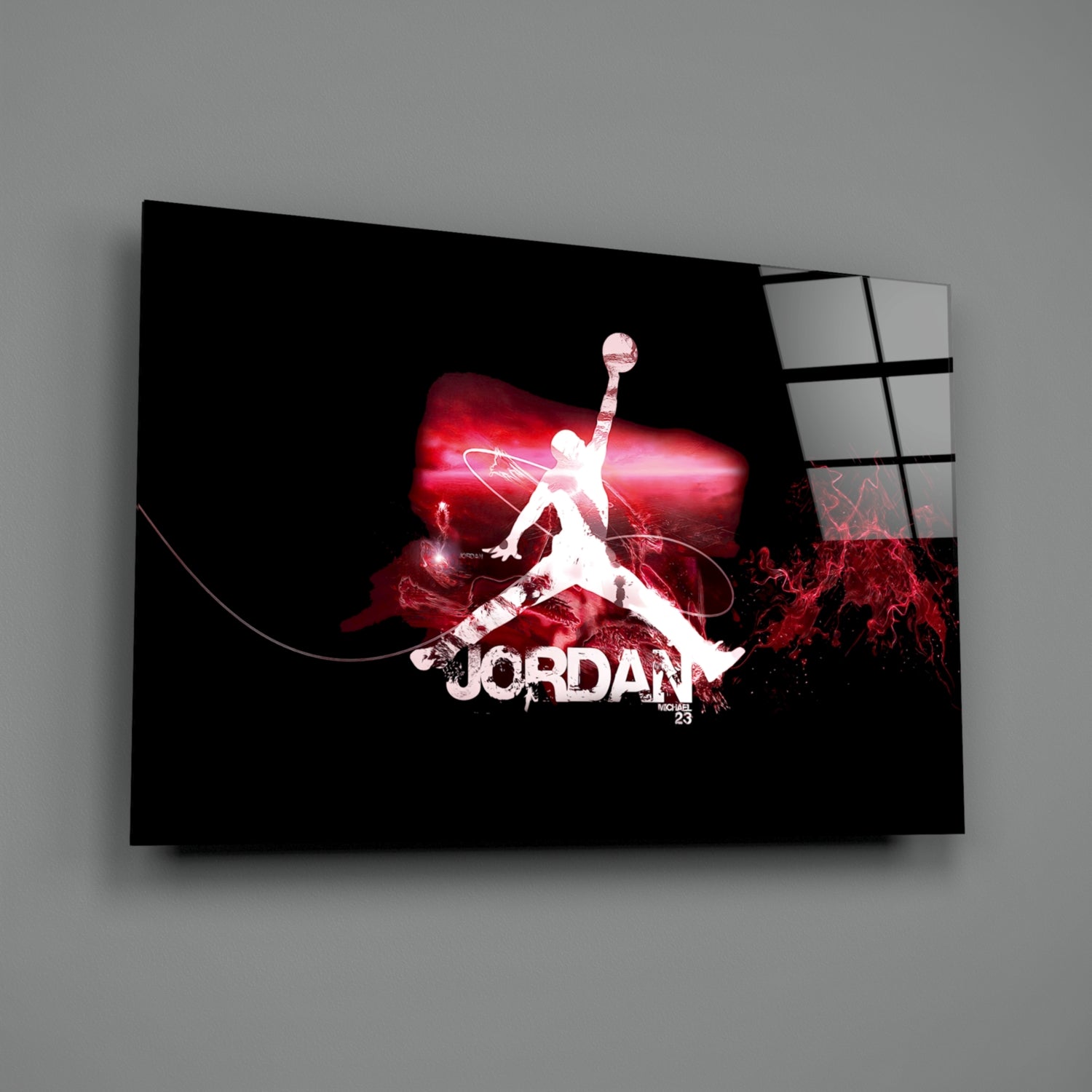 Michael Jordan Glass Wall Art.