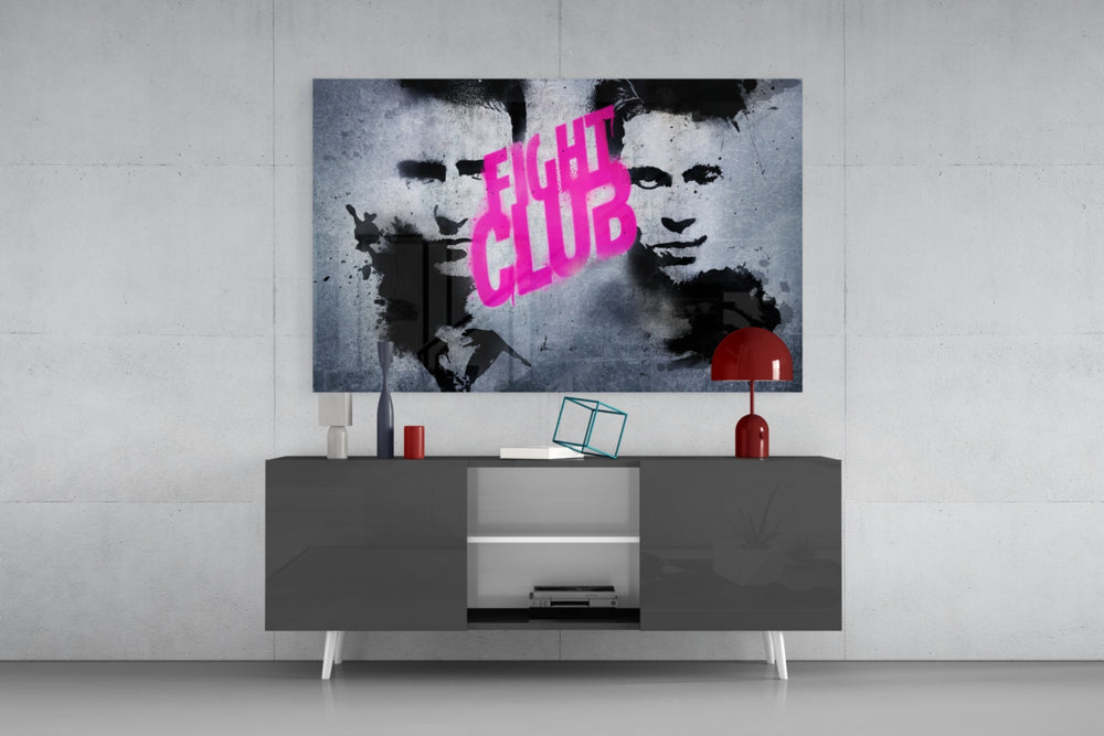 Fight Club Poster panel catching directional light to reveal its raw rebellion