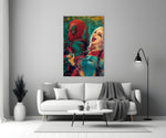 Harley Quinn and Deadpool close-up showing painterly duo with hush gesture and laughing pose