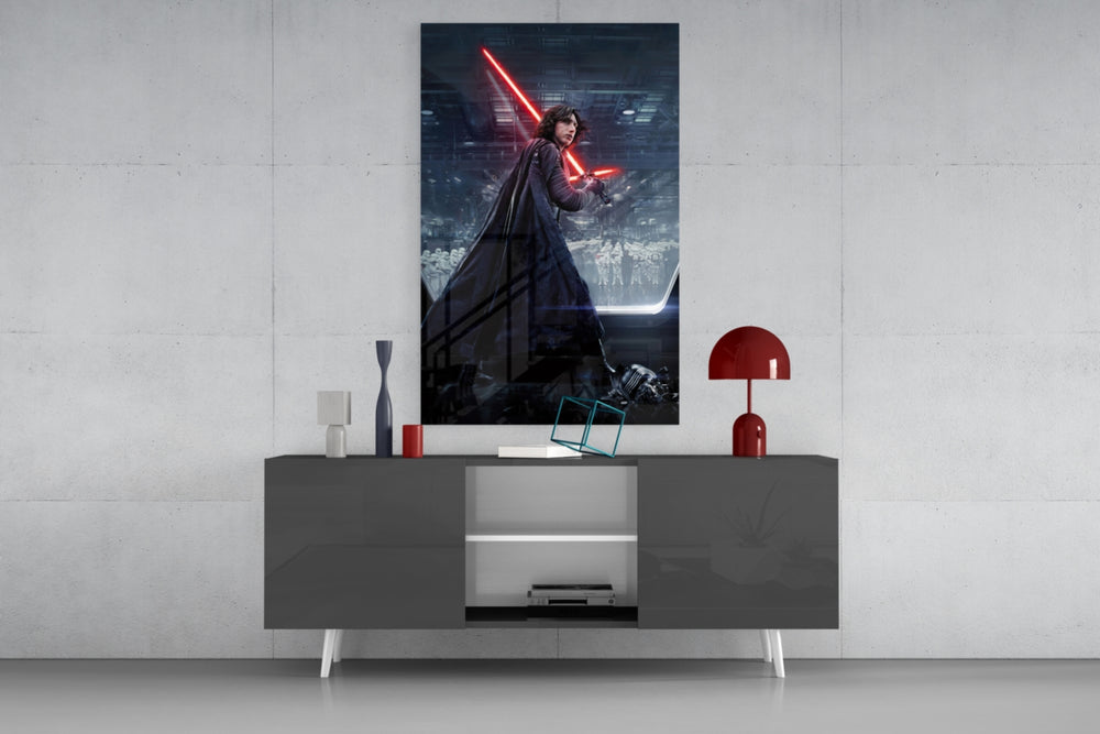 Kylo Ren panel catching screen glow to reveal its menacing gravity
