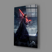 Cinematic-poster panel bringing menacing gravity to a contemporary home theater