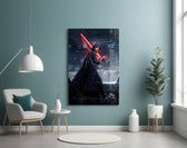 Kylo Ren glass wall art styled above a console in a gaming room