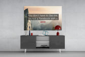 Not a Facebook Status panel catching window light to reveal its serene confidence