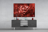 Superman panel catching directional light to reveal its iconic power
