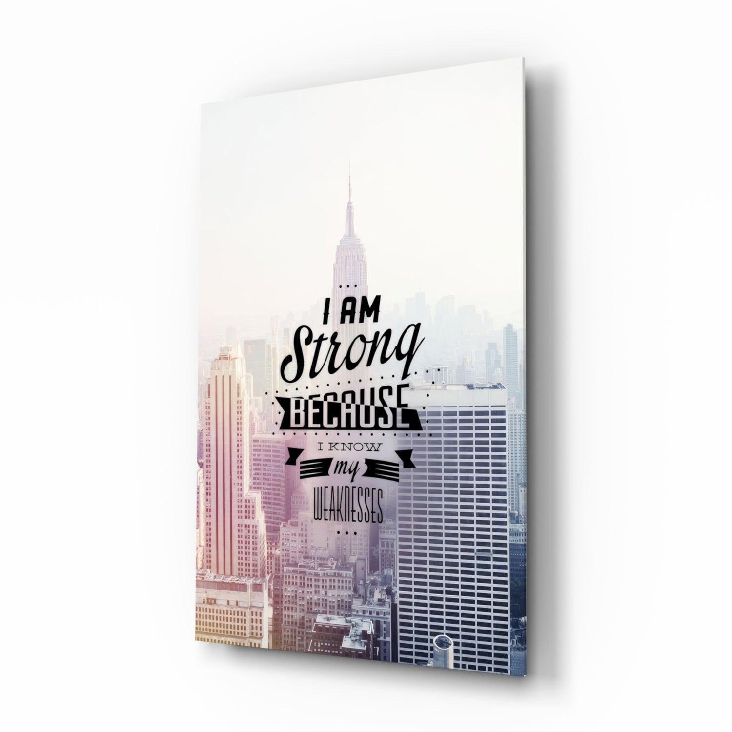 I am Strong Glass Wall Art.