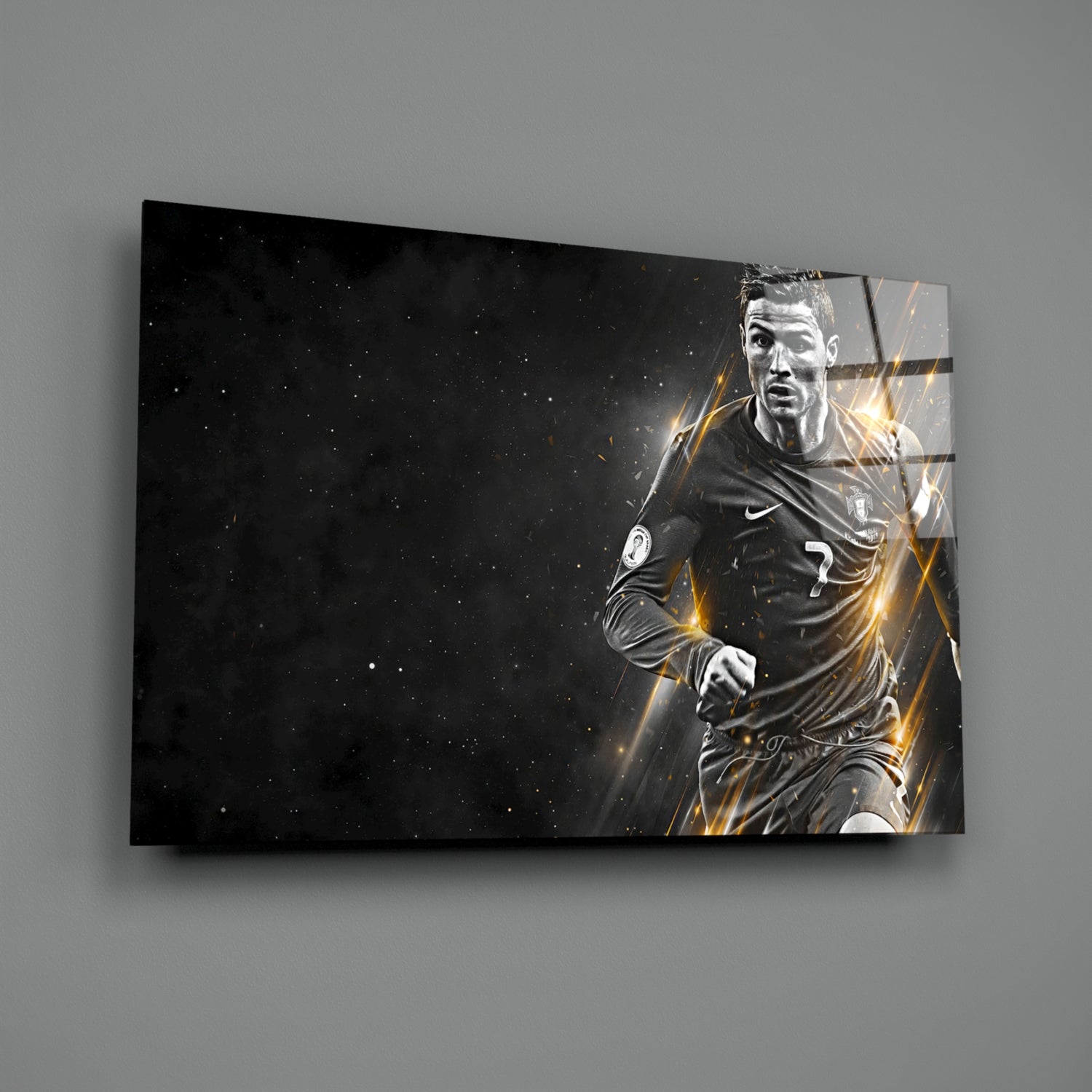 Christiano Ronaldo Glass Wall Art.