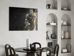 Christiano Ronaldo panel adding editorial drive to a gaming room