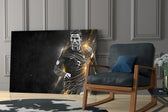 Christiano Ronaldo glass print enhancing a study with cinematic mood
