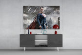 Superman panel catching screen glow to reveal its heroic gravity